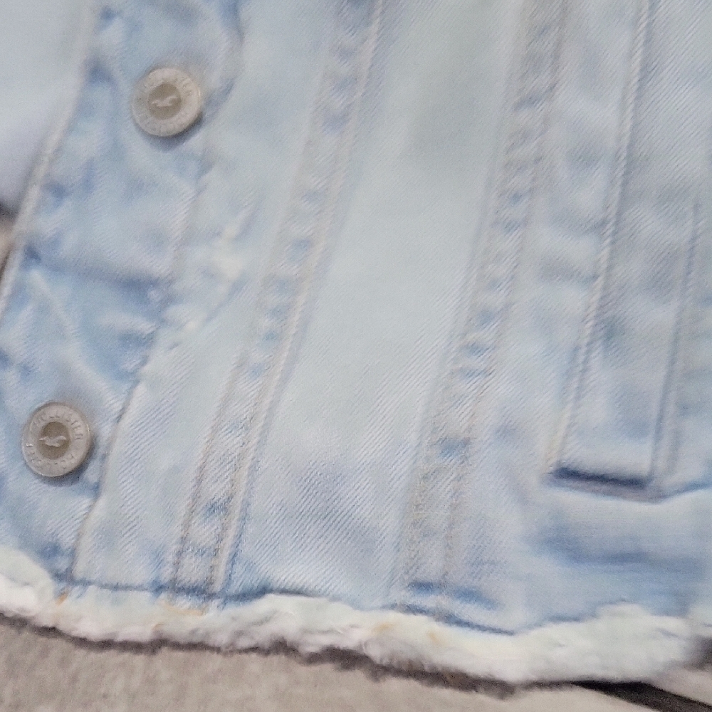 Hollister Distress Light Blue Denim Jacket Size XXS #cj - Picture 5 of 7